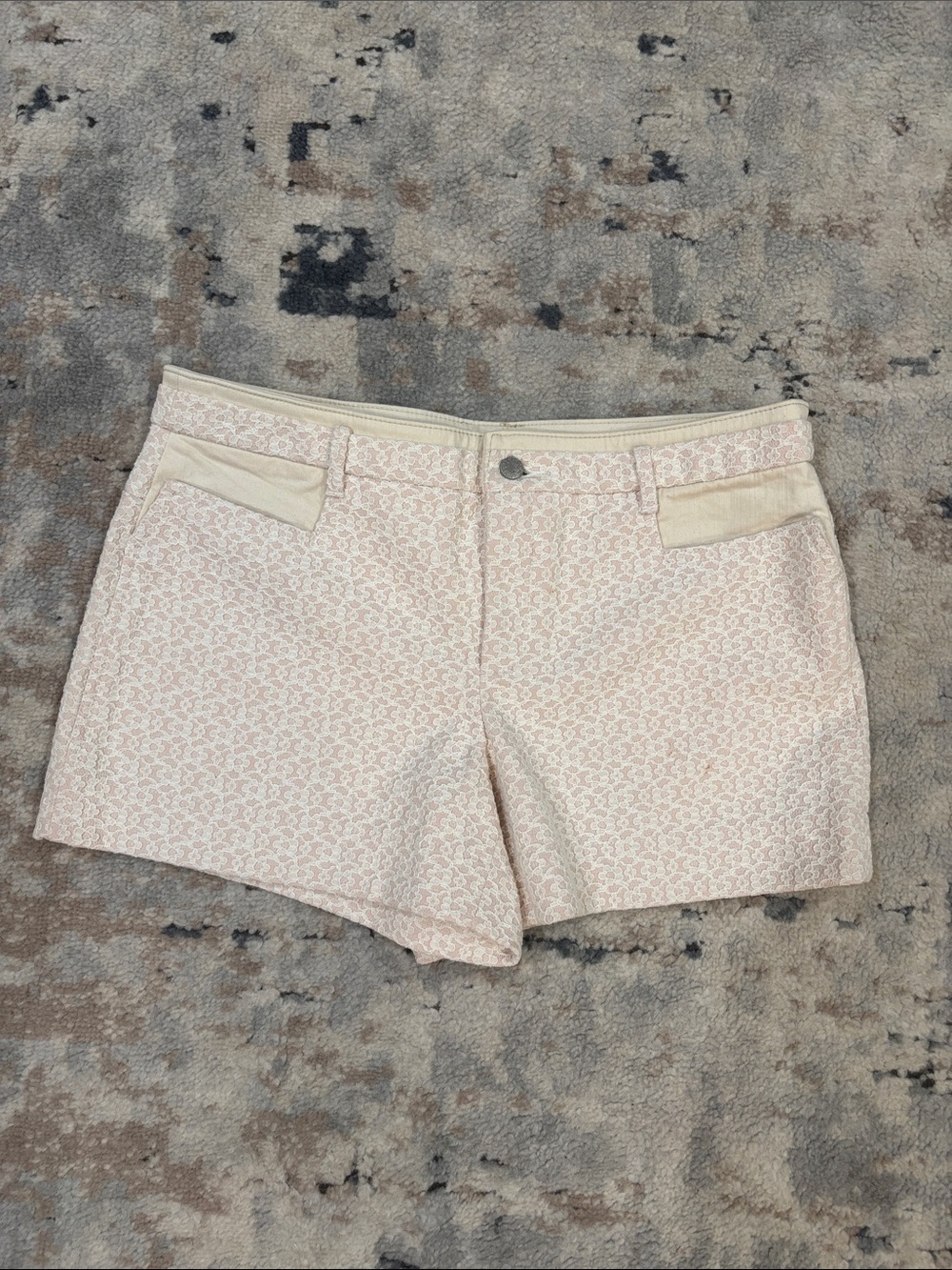 Anthropologie Cartonnier Beige Lace Overlay Bermuda Shorts